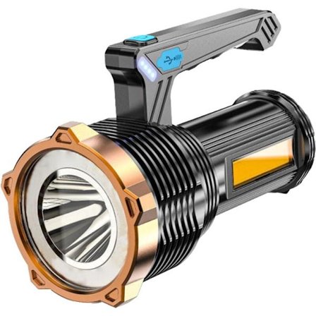 Bærbar USB Oppladbar COB LED Lommelykt med Veggfeste, Svart - Ideell for Camping, Arbeid Utendørs Bruk