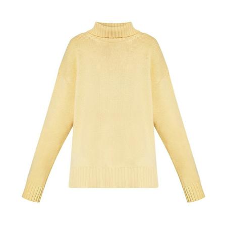 Jil Sander Cashmere turtleneck sweater Gul, Dame