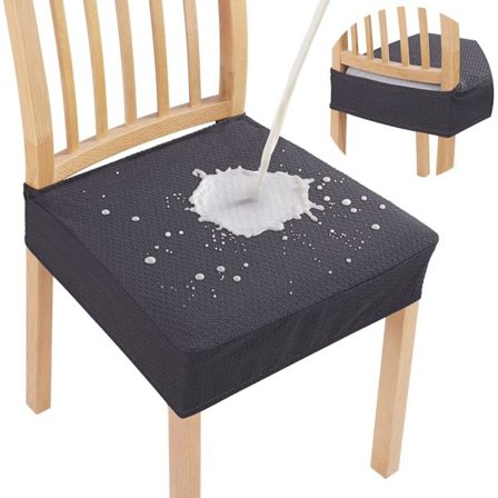 4 st vattentäta stolsöverdrag för stolar, stretchiga tvättbara stolsöverdrag, mörkgrå