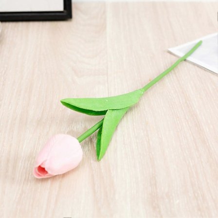 Konstgjorda Mini Tulpaner i PU, Bukett, Falska Växter för Bröllop, Rum, Hotell, Fest, Evenemang, Dekoration, Gummi, Rosa