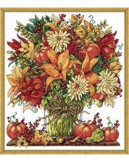 Broderikit Tavla Höstbukett - Design Works Crafts