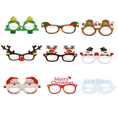 9st Julglasögon Pappersglasögon Ram Jultomten