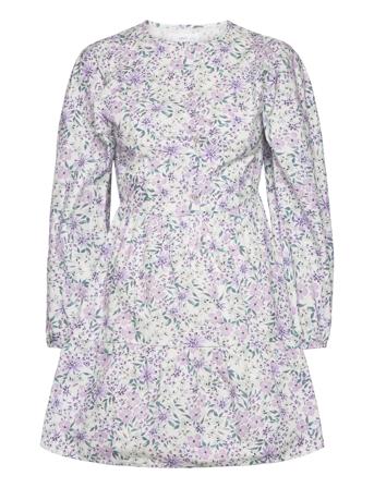 Flower Print Dress Dresses & Skirts Dresses Partydresses Lilla Mango*Betinget Tilbud