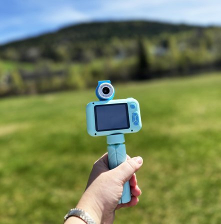 Barnekamera blå med stativ