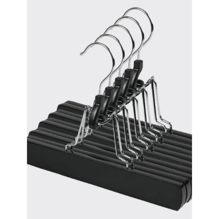 Træbuksehængere 10-pak, skridsikre bøjler til bukser 360 graders drejelig krog buksebøjle til nederdele, jeans, shorts