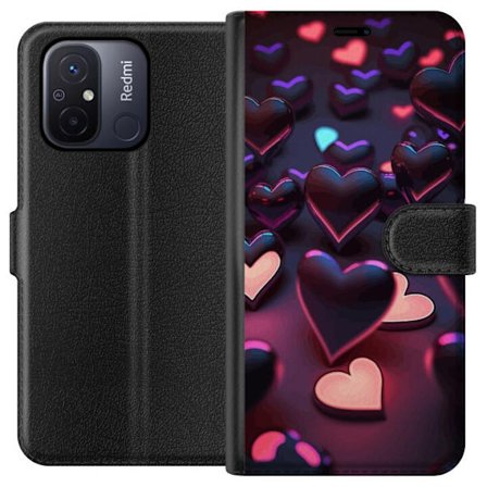 Yhteensopiva Lompakkokotelo Xiaomi Xiaomi Redmi 12C KeskiyönSydämet