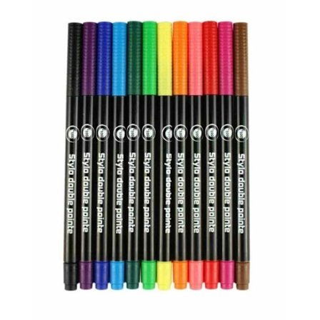 Stylus med dubbel spets (fin och pensel) 12 stycken
