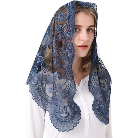 Spansk traditionel trekantsslør Sort og hvid kristen katolsk kirke slør til kvinder