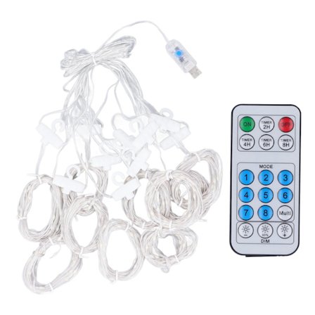 300LED Hængende Gardinlys med Fjernbetjening 8 Tilstande Fleksible Lys til Vinduesvægdekoration