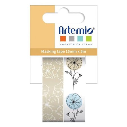 2 st maskeringstejper 5 m x 15 mm - Blommor