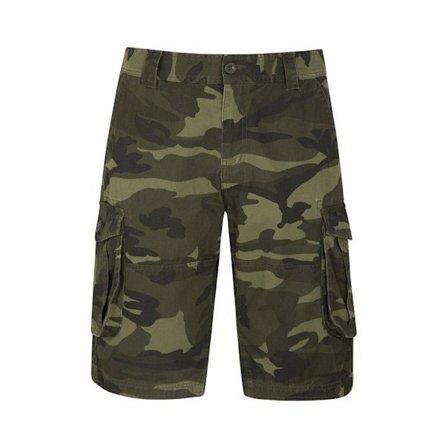 Mountain Warehouse Camo Cargo Shorts för Herr 36R Khaki Grön/Svart