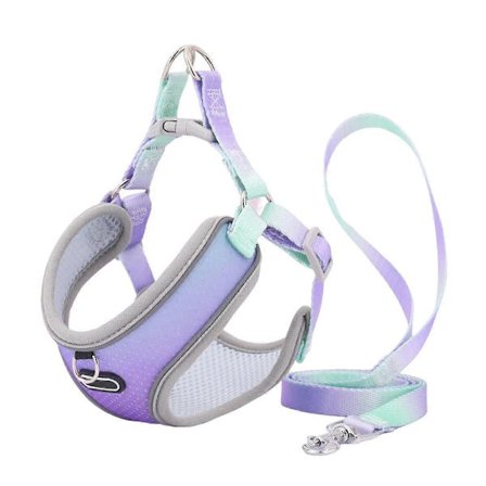 Rymningssäker kattsele och koppelset Justerbar mesh hundsele väst valp husdjur promenad koppel (A), S