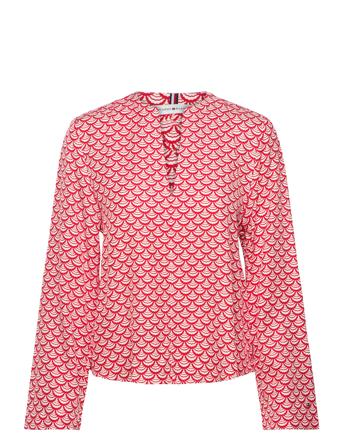 Seal Aop V-Neck Blouse Tommy Hilfiger Red