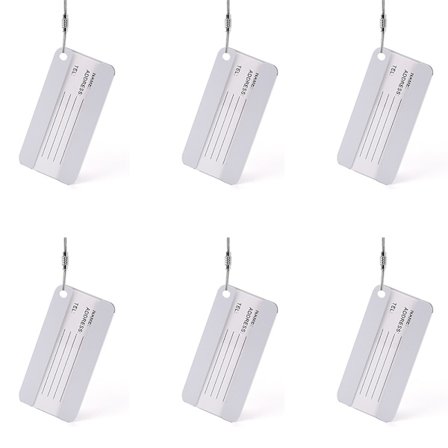 Sæt med 6 Bagagemærker Silver