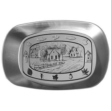 Europeisk Retro Plåt Tallrik Båtformad Vintage Plåtbricka Retro Metall Snacks Fruktfat Pastoral Stuga Stil