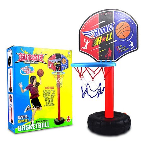 Justerbart bærbart basketballsett for barn - Basketballstativ for barn med nett og ball - Utendørs innendørs justerbart sportspillsett