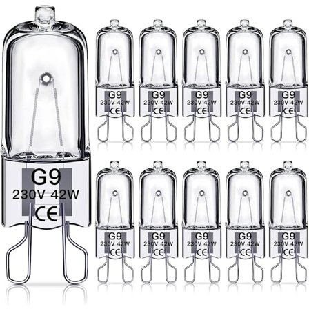 G9 halogenpærer 42w 230v kompatible 10-pakning