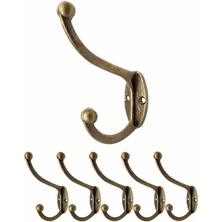 Antika Klädkrokar, Gjutjärn Mässing Brons Design Vintage Lantlig Retro Hus, Set om 5 st