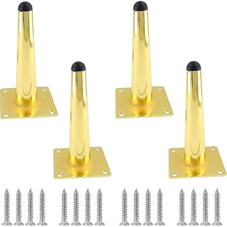 Justerbara skåpben 12 tum/30 lutande möbelben Guld 4-delad uppsättning, Mid-Century soffben Heavy Duty Coffee, avsmalnande stolsfötter Meta