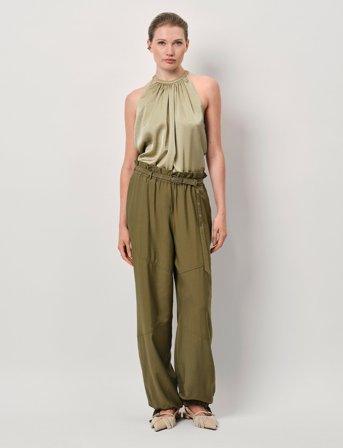 Dante6 Dante6-Elody Satin Halter Top - Khaki green - 38