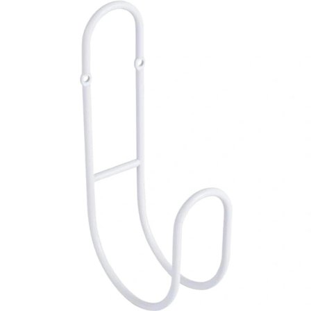 Haveslangeophængssystem - Vægmontering til pæn opbevaring - Rustfri stålramme - Hvid