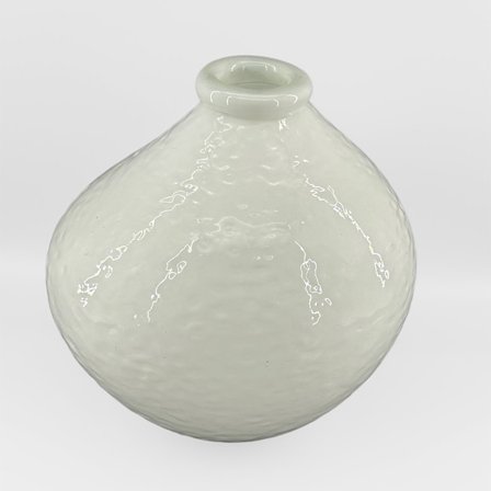 Glasvase 25x25x25 cm, hvid, borddekoration