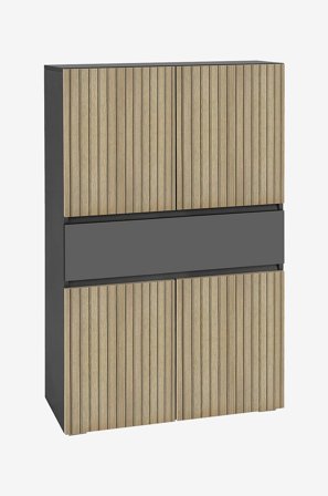 Loft24 - Wisla Badeværelsesmøbel med 4 låger og 1 skuffe - Grå - Badeværelsesmøbler - Fra Homeroom