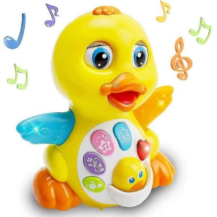 Musikalsk Dansende Gul And Legetøj, Gående And Baby Legetøj Med Musik Og LED Lys, Sang, Vinger