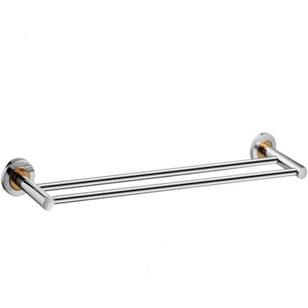 Dobbelt håndklædestang, Tiberham 2-stang vægmonteret håndklædestang, håndklædestangsholder til badeværelse eller køkken