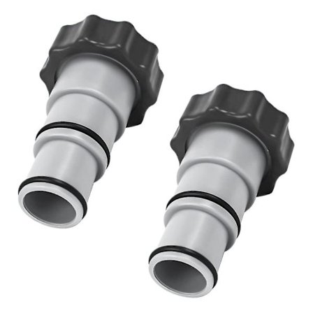 Intex udskiftningspumpe slange adapter med gevind - til 1,5 1,25" slange - A-serie 25077rp 8" grå 2-pak