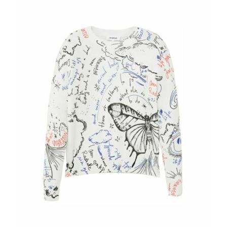 Desigual Trui , Wit , Dames , Maat: L