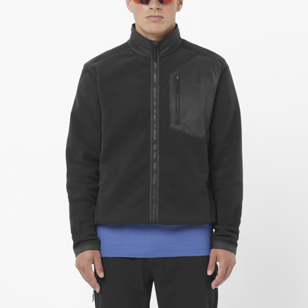 Salomon - couche intermédiaire pour homme Chroma Fleece Fz M - Deep Black - L