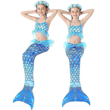 3pcs Girls Swimsuits Mermaid For Swimming Mermaid Costume Bikini Set