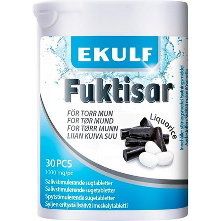 Ekulf Spytstimulerende lakrids sugetabletter 30 sugetabl., Medicin & Pleje, Mund & Tandpleje, Øvrig