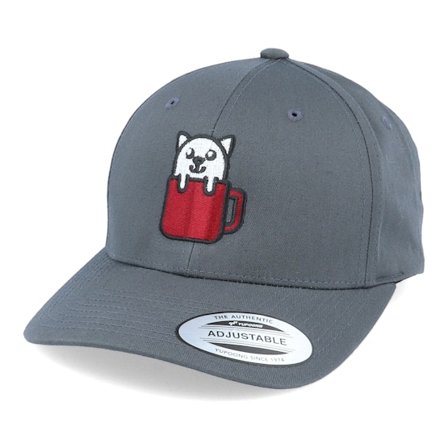 Iconic - Grå adjustable Keps - Cat In Mug Dark Grey Adjustable @ Hatstore