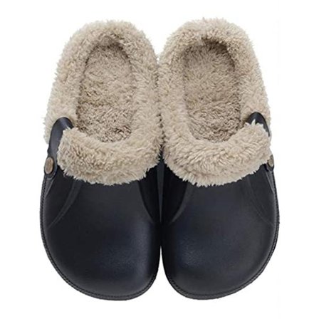Tøfler til kvinder, vinterstøvler til mænd, foret arbejdssko, sort