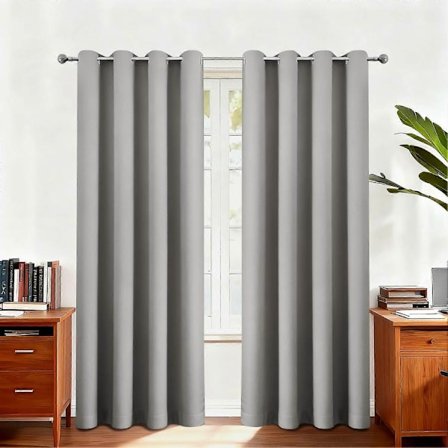 2 paneler moderne 100% mørklægningsgardin med belagt foring, gardiner til soveværelse, stue, spisestue, badeværelse, vindue, boligindretning