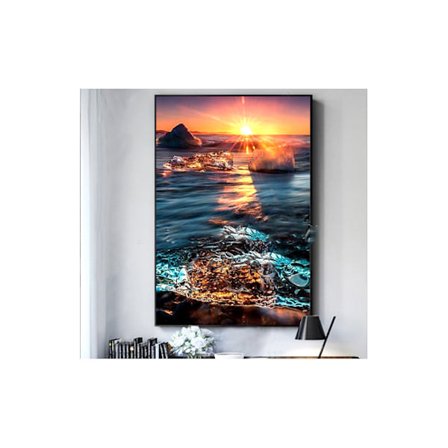 X0153 D diamantmålning kustlandskap full diamant korsstygn