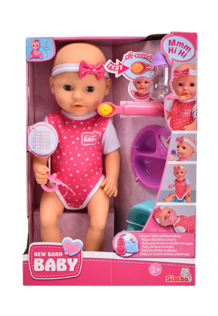 Simba New Born Baby Hungrig Docka, 38 cm Dockor & figurer Unisex Rosa ONESIZE