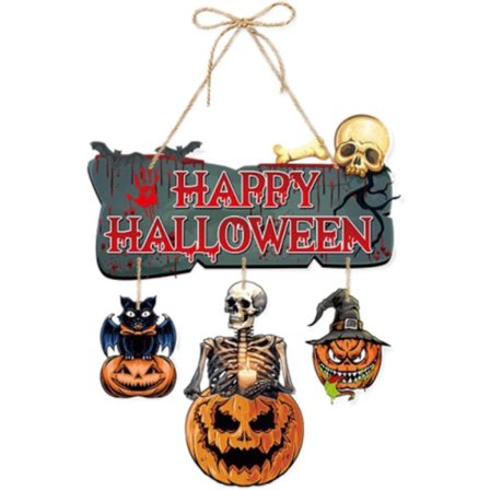 Halloweenin pelottava ripustussarja, innovatiivinen seinäkoriste, kurpitsakallokyltti