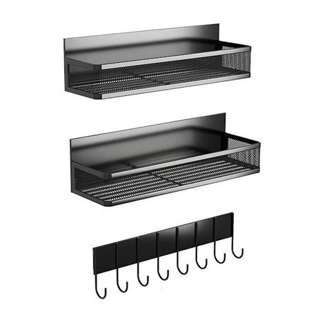 TS-Magnetic Spice Rack for Refrigerator, Magnetic Refrigerator Organizer, Strong Magnetic Refrigerator Shelf