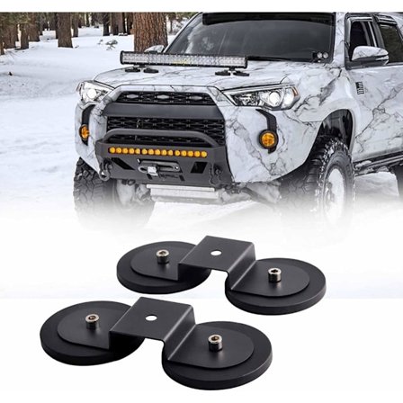 2 st Magnetfäste 88mm LED-strålkastarhållare Ultrastark magnetisk montering för tak, huv Använd med gummipackning