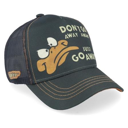 Capslab - Svart trucker Caps - Looney Tunes Dont Go Away Quote Black Trucker @ Hatstore