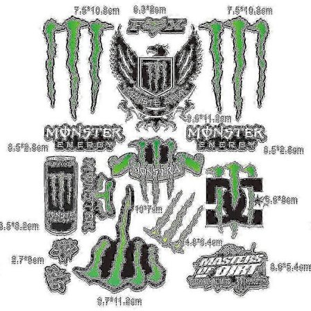 Racing Car Motorcykel Monster Energy Klistermærker Hjelm Dekaler Til Yamaha Honda Kawasaki Suzuki Tw