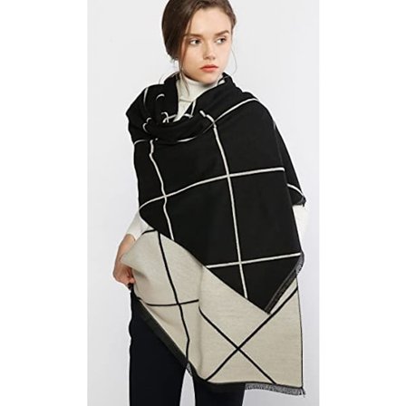 Rutete skjerf for kvinner Pashmina sjal og omslag Damer skjerf