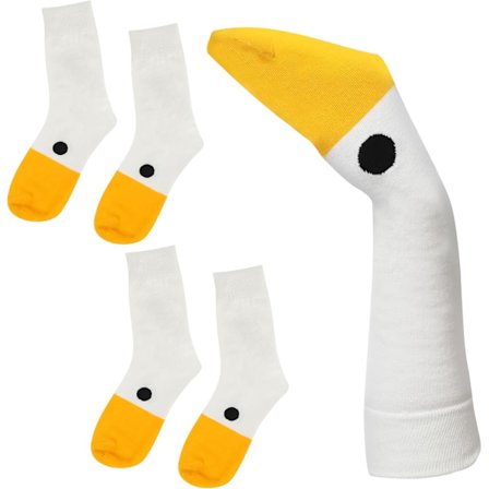 2 par unisex gåsesokker, morsomme gåsehodesokker, morsomme nyhetsgåsesokker dukker casual bomullsokker for menn kvinner gutter jenter kostymefest