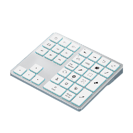 Bluetooth Numerisk Knappsats med Bakgrundsbelysning Procreate Numerisk Tangentbord Uppladdningsbart Tangentbord Ritningsgenvägar för Grafiska 