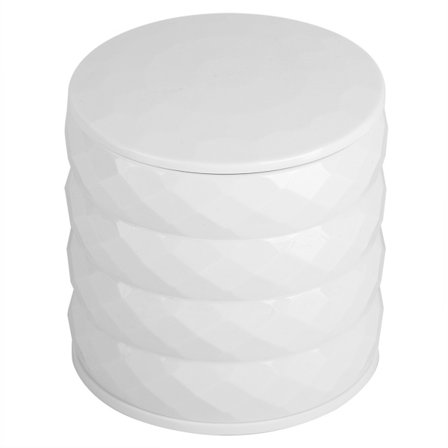 Multifunksjonell smykkeskrin Rundt flerlags smykkeskrin Halskjede Ørepynt Holder Hvit