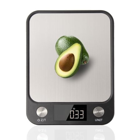 Digital köksvåg i rostfritt stål, vikt i gram, uns, milliliter och pund, idealisk för måltidsförberedelse, matlagning och bakning