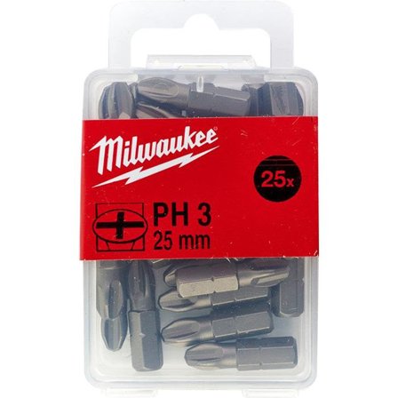 Milwaukee PH3 Bits 25-pakning 25 mm, Maskintilbehør & forbruk